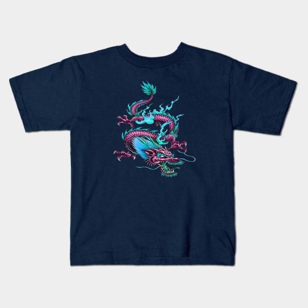 Chinese Cloud Dragon Mythical Rain Maker Creature Kids T-Shirt by taiche